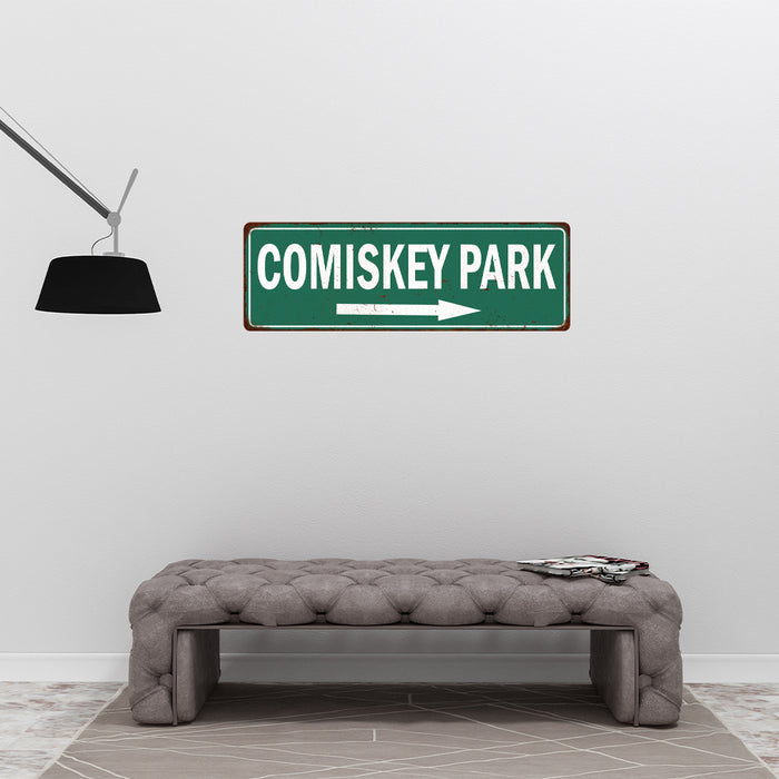Comiskey Park Vintage Look Ballpark Baseball Metal Sign
