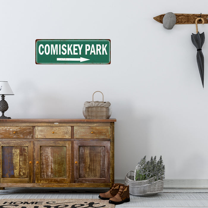 Comiskey Park Vintage Look Ballpark Baseball Metal Sign