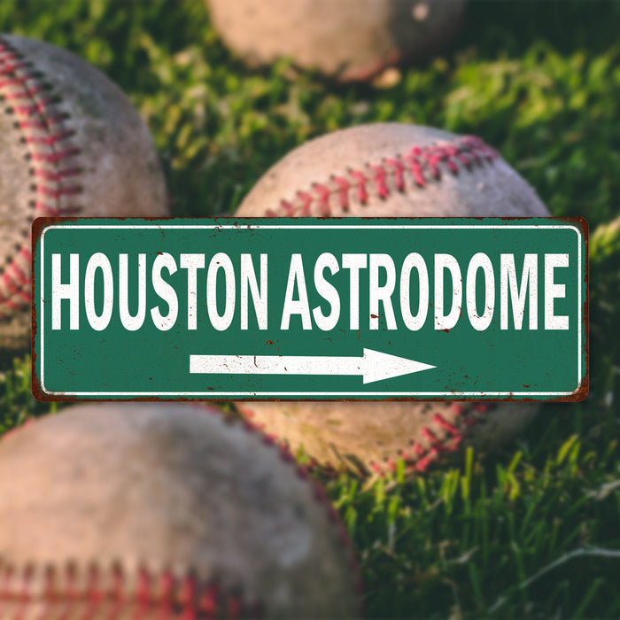 Houston Astrodome Vintage Look Ballpark Baseball Metal Sign