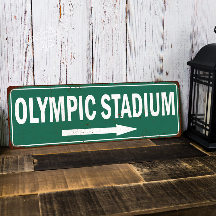 Olympic Stadium Vintage Look Ballpark Baseball Metal Sign 106180073024