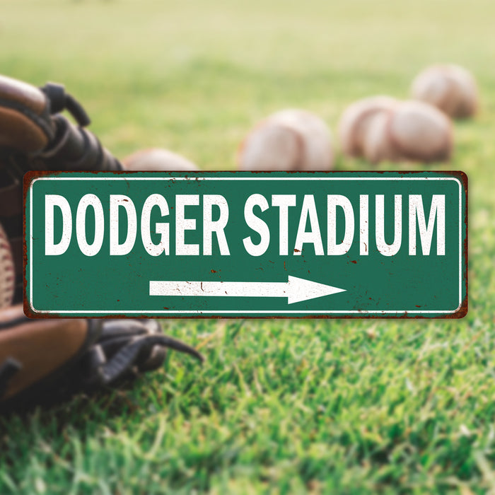 Dodger Stadium Vintage Look Ballpark Baseball Metal Sign