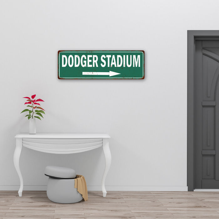 Dodger Stadium Vintage Look Ballpark Baseball Metal Sign