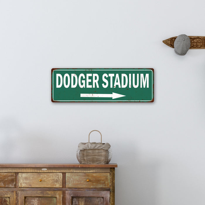 Dodger Stadium Vintage Look Ballpark Baseball Metal Sign