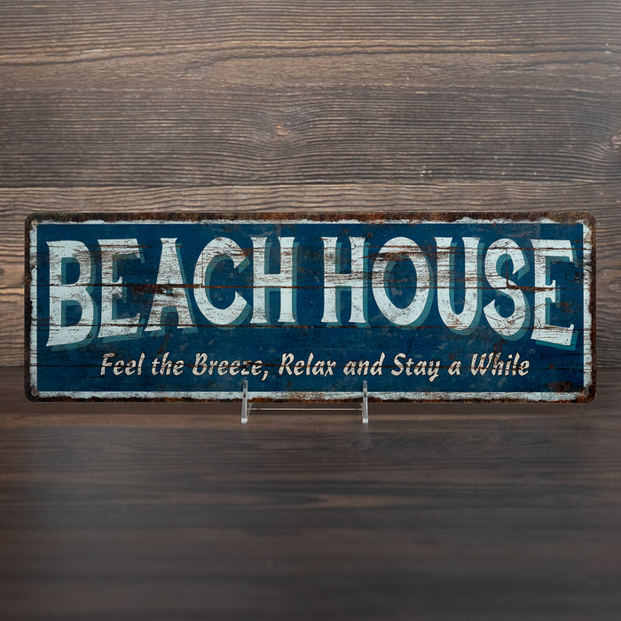 Beach House Rustic 6x18 Metal Sign Chic Retro