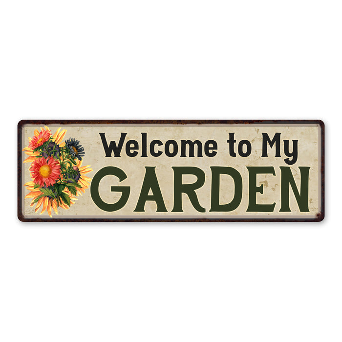 Welcome To My Garden Rustic She Shed Metal Sign 106180091031