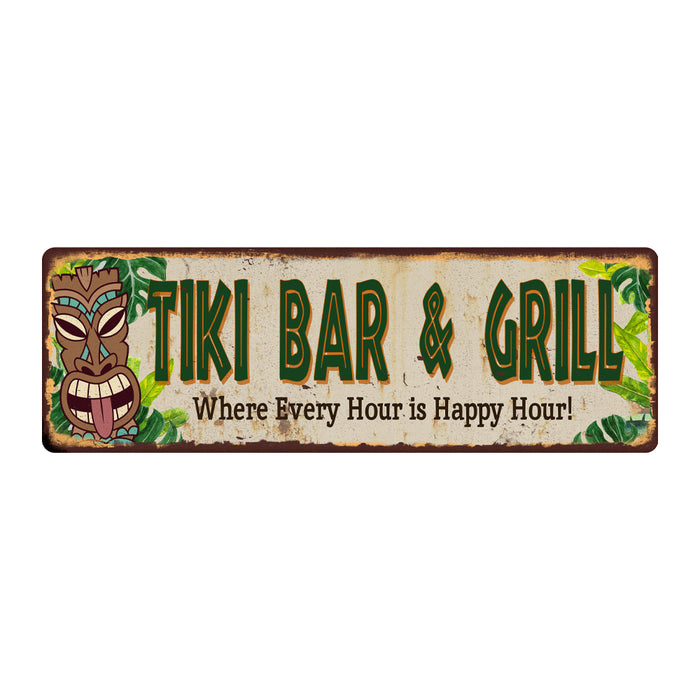 Tiki Bar and Grill Metal Sign 106180091034