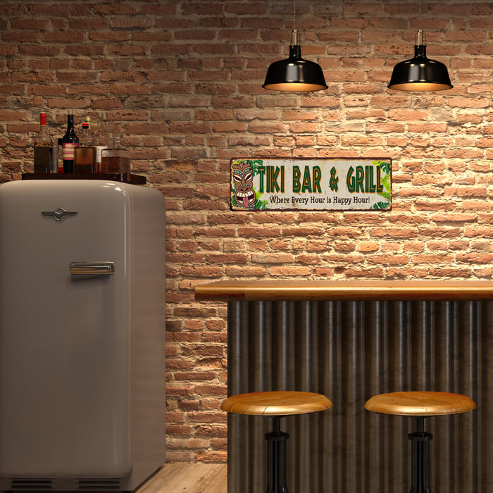 Tiki Bar and Grill Metal Sign 106180091034