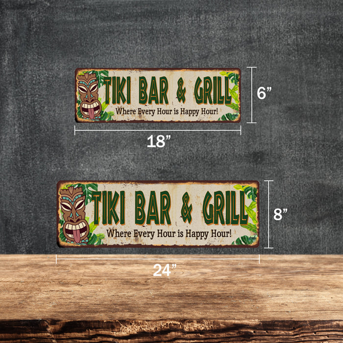 Tiki Bar and Grill Metal Sign 106180091034