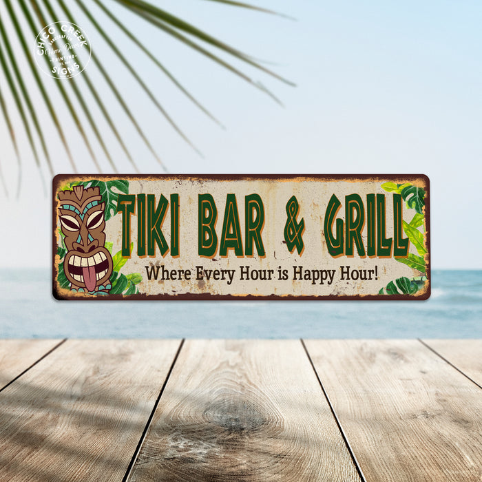 Tiki Bar and Grill Metal Sign 106180091034