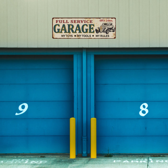 Full Service Garage Sign Decor Wall Art Signs Shop Mechanic Rustic Tin Plaque