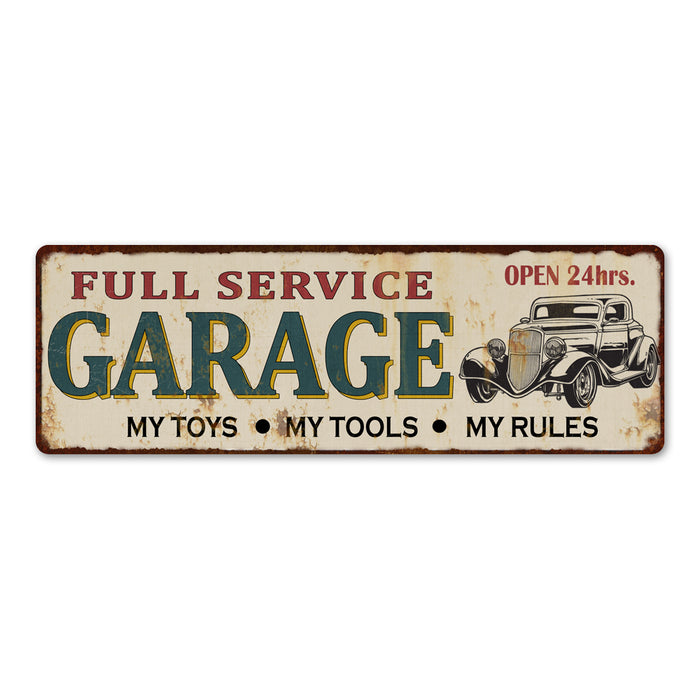 Full Service Garage Sign Decor Wall Art Signs Shop Mechanic Rustic Tin Plaque