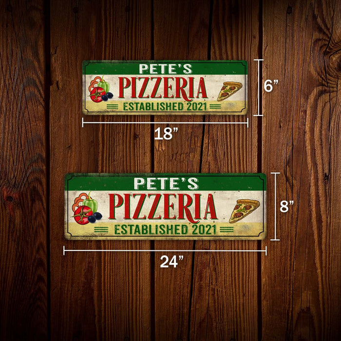 Personalized Name Pizzeria Custom Metal Sign 106180097001