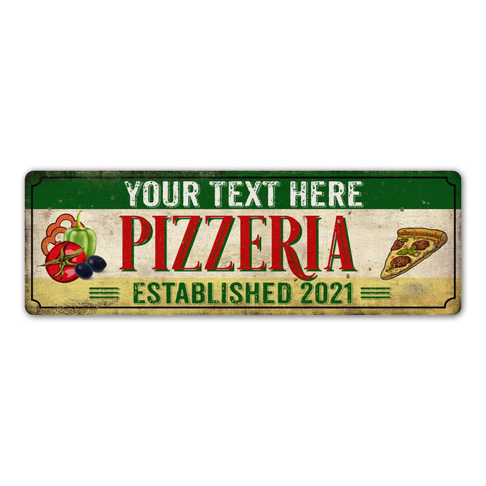 Personalized Name Pizzeria Custom Metal Sign 106180097001
