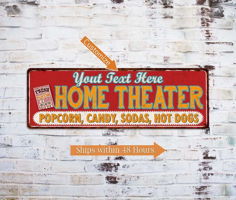 Personalized Home Theather Metal Sign 106180100001