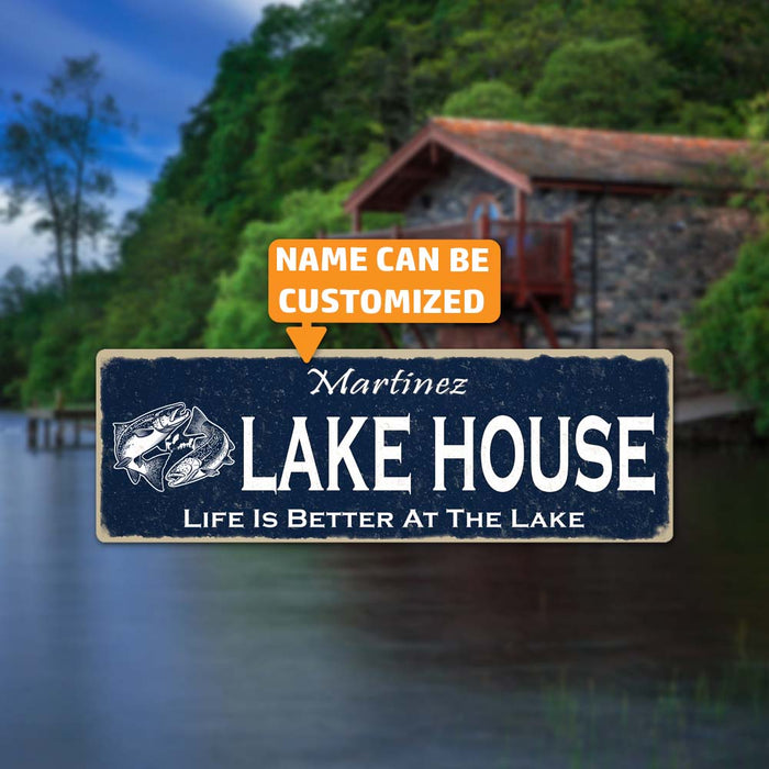 Personalized Name Lake House Metal Sign 106180101001