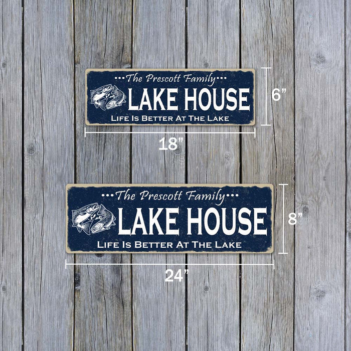 Personalized Name Lake House Metal Sign 106180101001