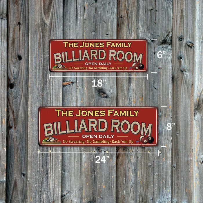 Personalized Billiard Room Red Sign Game Room Pool 6x18 106180105001