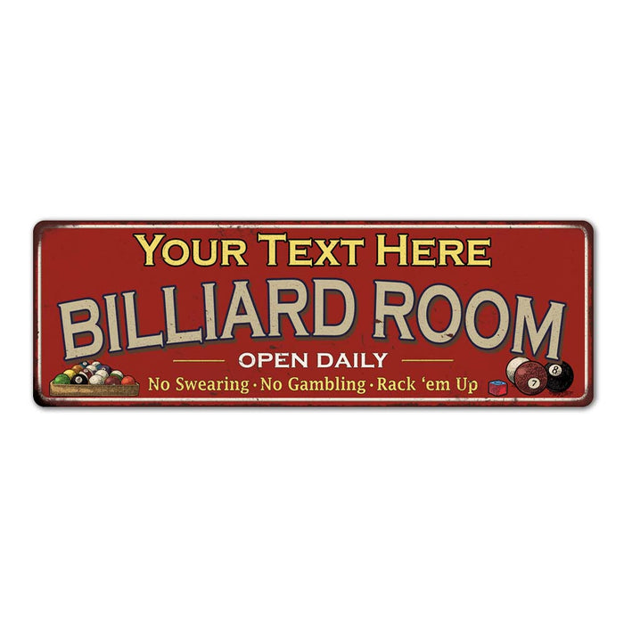 Personalized Billiard Room Red Sign Game Room Pool 6x18 106180105001