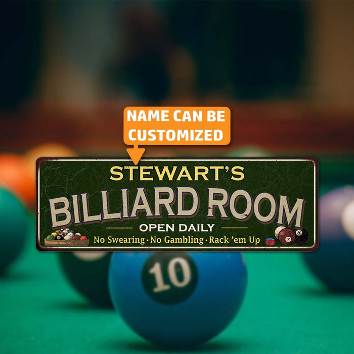 Personalized Billiard Room Green Sign Game Room Pool 6x18 106180106001