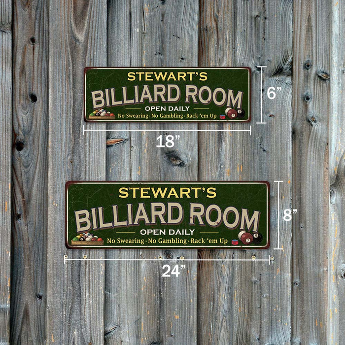 Personalized Billiard Room Green Sign Game Room Pool 6x18 106180106001