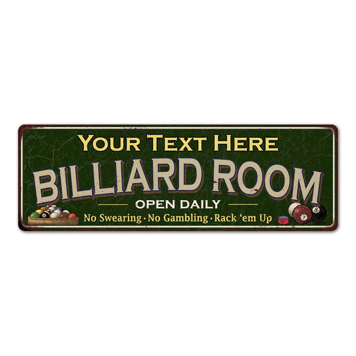 Personalized Billiard Room Green Sign Game Room Pool 6x18 106180106001