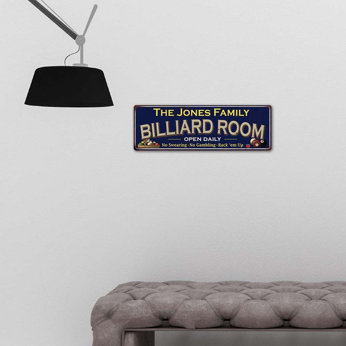 Personalized Billiard Room Blue Sign Game Room Pool 6x18 106180107001