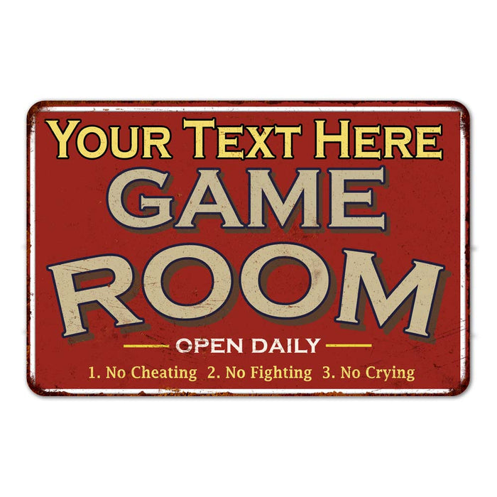 Personalized Game Room Sign Vintage Look Metal Wall Sign 108120001001