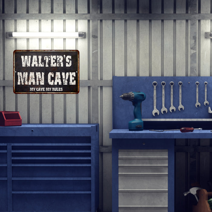 Personalized Man Cave Black Grunge Sign Home Decor Gift Cave Funny 108120004001