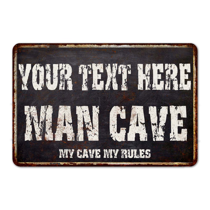 Personalized Man Cave Black Grunge Sign Home Decor Gift Cave Funny 108120004001