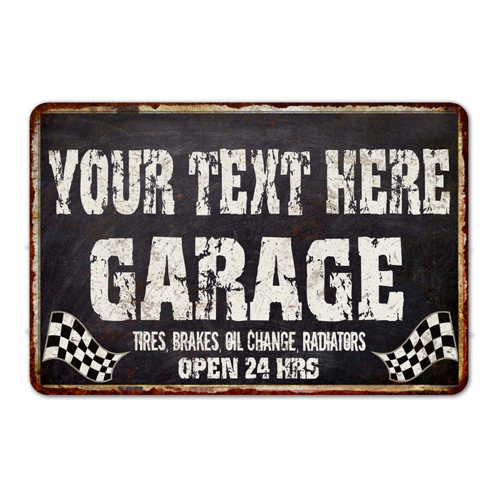 Personalized Garage Black Grunge Sign Wall Decor Gift 108120005001