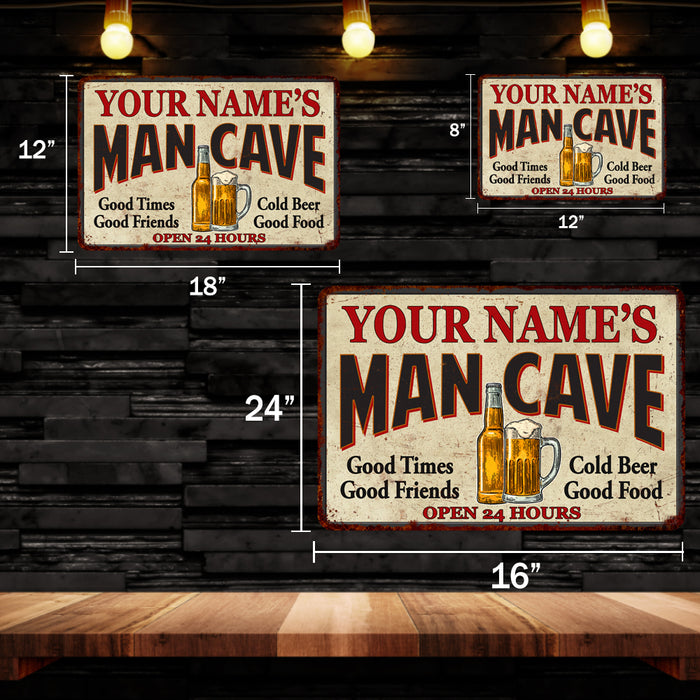 Personalized Man Cave Metal Sign Wall Decor Gift Sign 108120011001