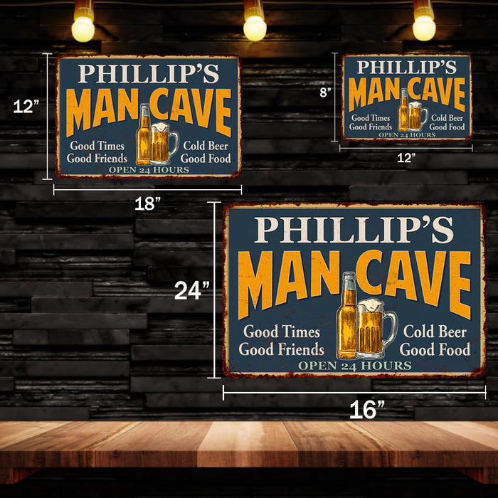 Personalized Man Cave Metal Sign Green Gift Decor 108120012001