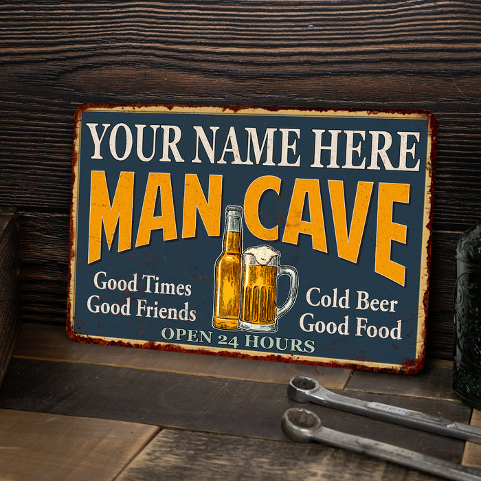 Personalized Man Cave Metal Sign Green Gift Decor 108120012001