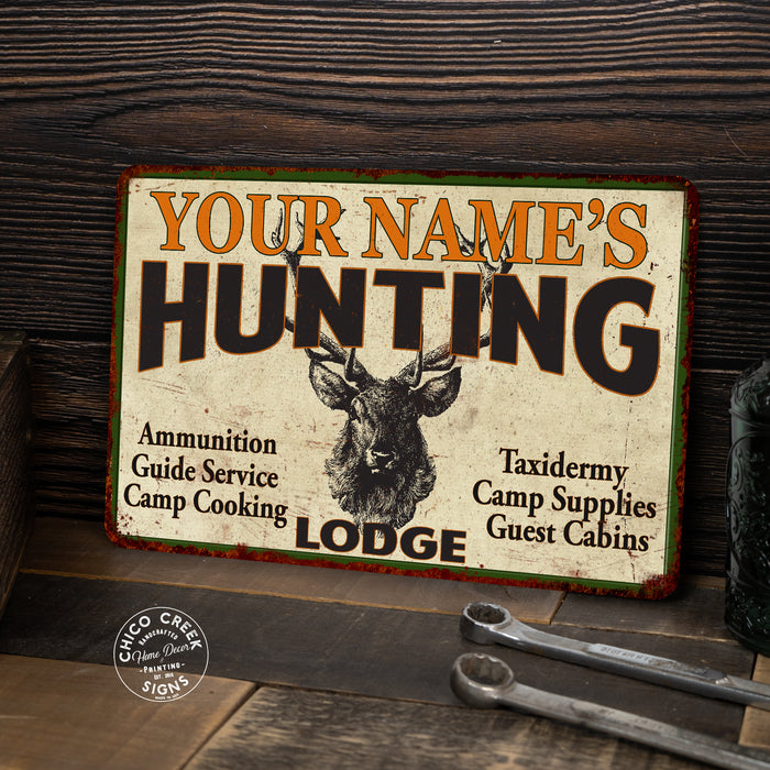 Personalized Hunting Lodge Metal Sign 108120015001