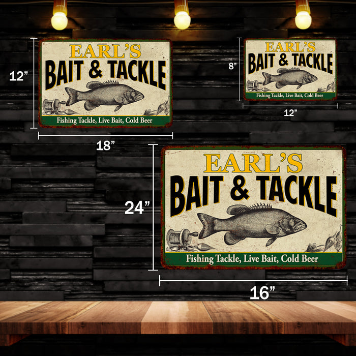 Personalized Bait & Tackle Metal Sign Man Cave Wall Decor 108120016001