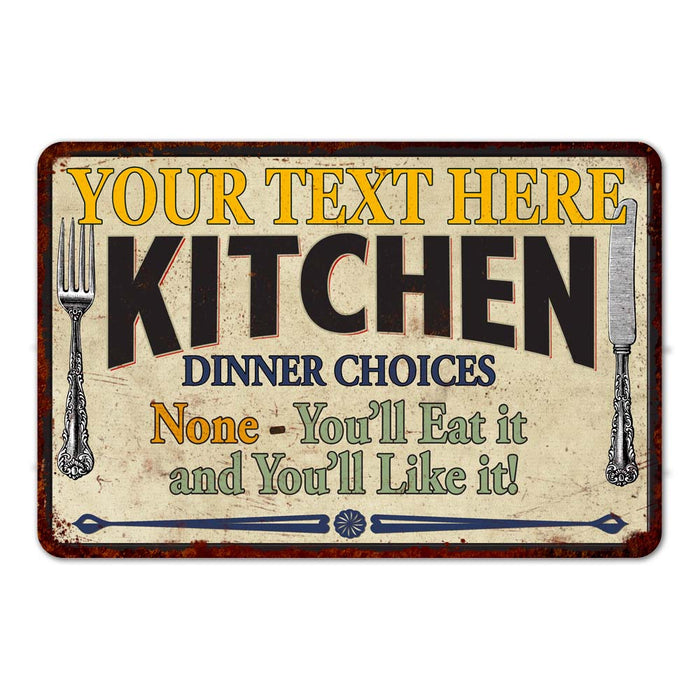 Personalized Retro Kitchen Sign Metal Sign Mom Gift Food Diner 108120018001