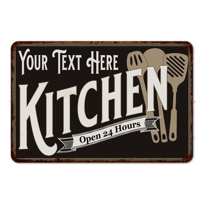 Personalized Kitchen Sign - Black