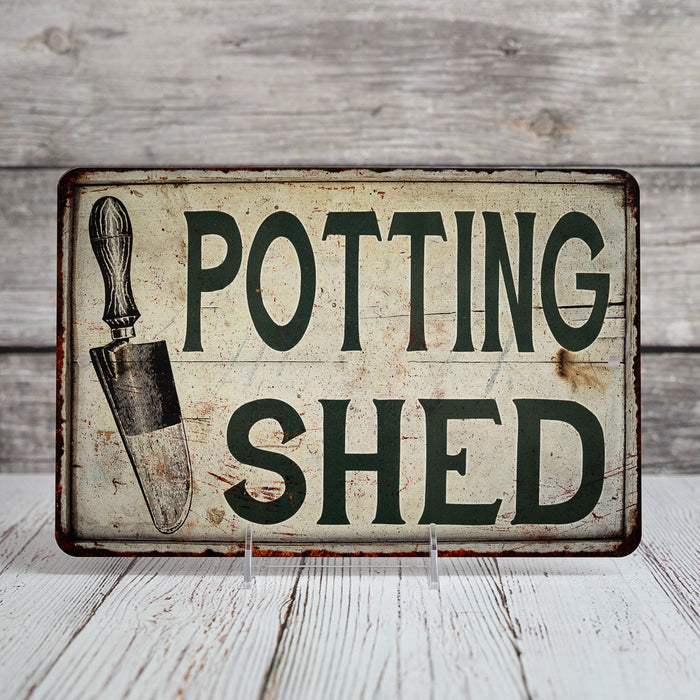Potting Shed Vintage Look Garden Chic Metal Sign 108120020045