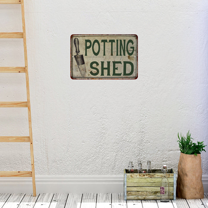 Potting Shed Vintage Look Garden Chic Metal Sign 108120020045