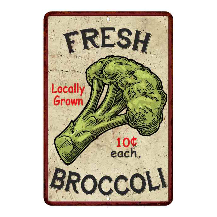 Fresh Broccoli Kitchen Vintage Look Chic 8x22 Metal Sign 108120020053