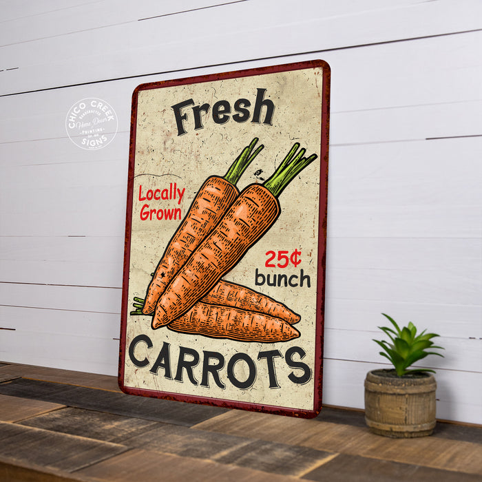 Fres Carrots Kitchen Vintage Look Chic  Metal Sign