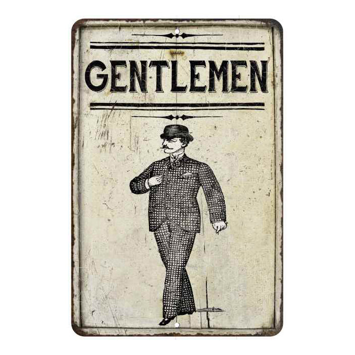 Gentlemen Restroom Sign Vintage Look Chic Distressed 8x12108120020244