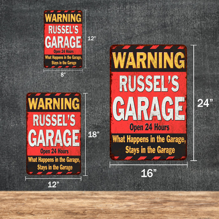 Personalized Garage Warning Man Cave Wall Decor Metal Sign 108120030001