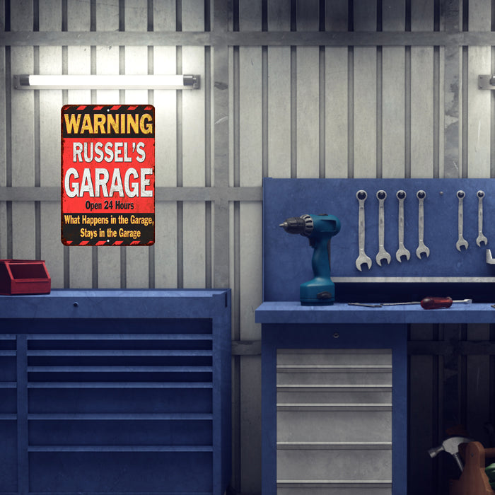 Personalized Garage Warning Man Cave Wall Decor Metal Sign 108120030001