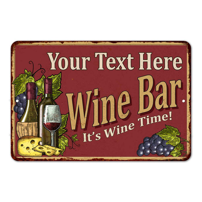 Personalized Red Wine Bar Metal Wall Sign Home Decor 108120054001