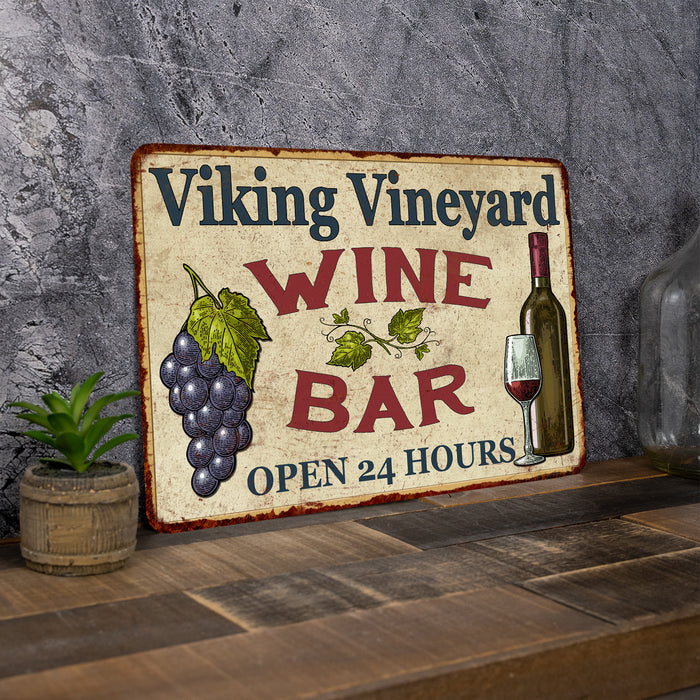 Personalized Rustic Wine Bar Sign