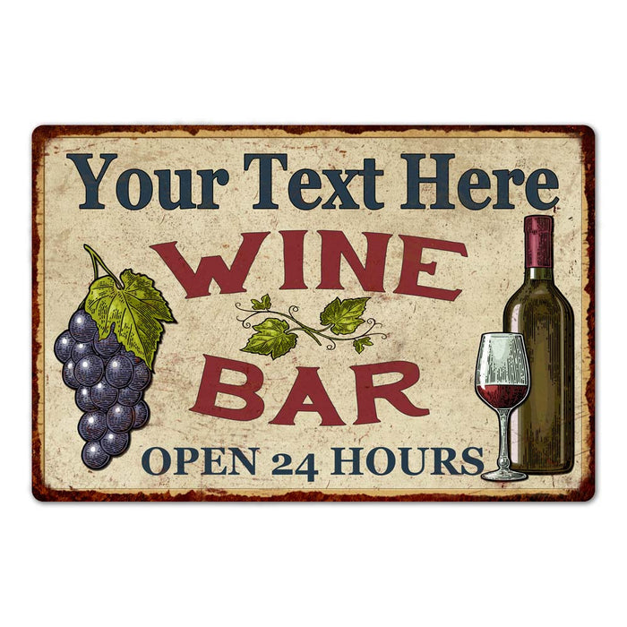 Personalized Rustic Wine Bar Sign