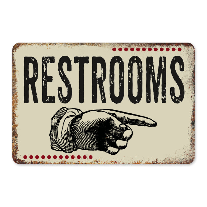 Restrooms Right Vintage 50's Diner Metal Sign 108120061058