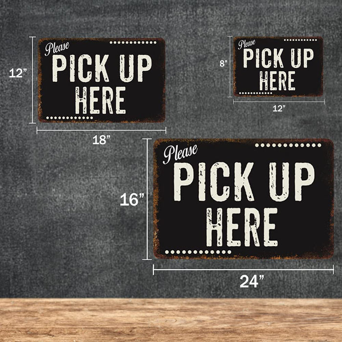 Pick Up Here Dark Vintage 50's Diner Metal Sign 108120061063