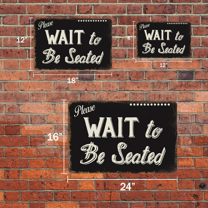 Please Wait To Be Seated Dark Vintage 50's Diner Metal Sign 108120061069